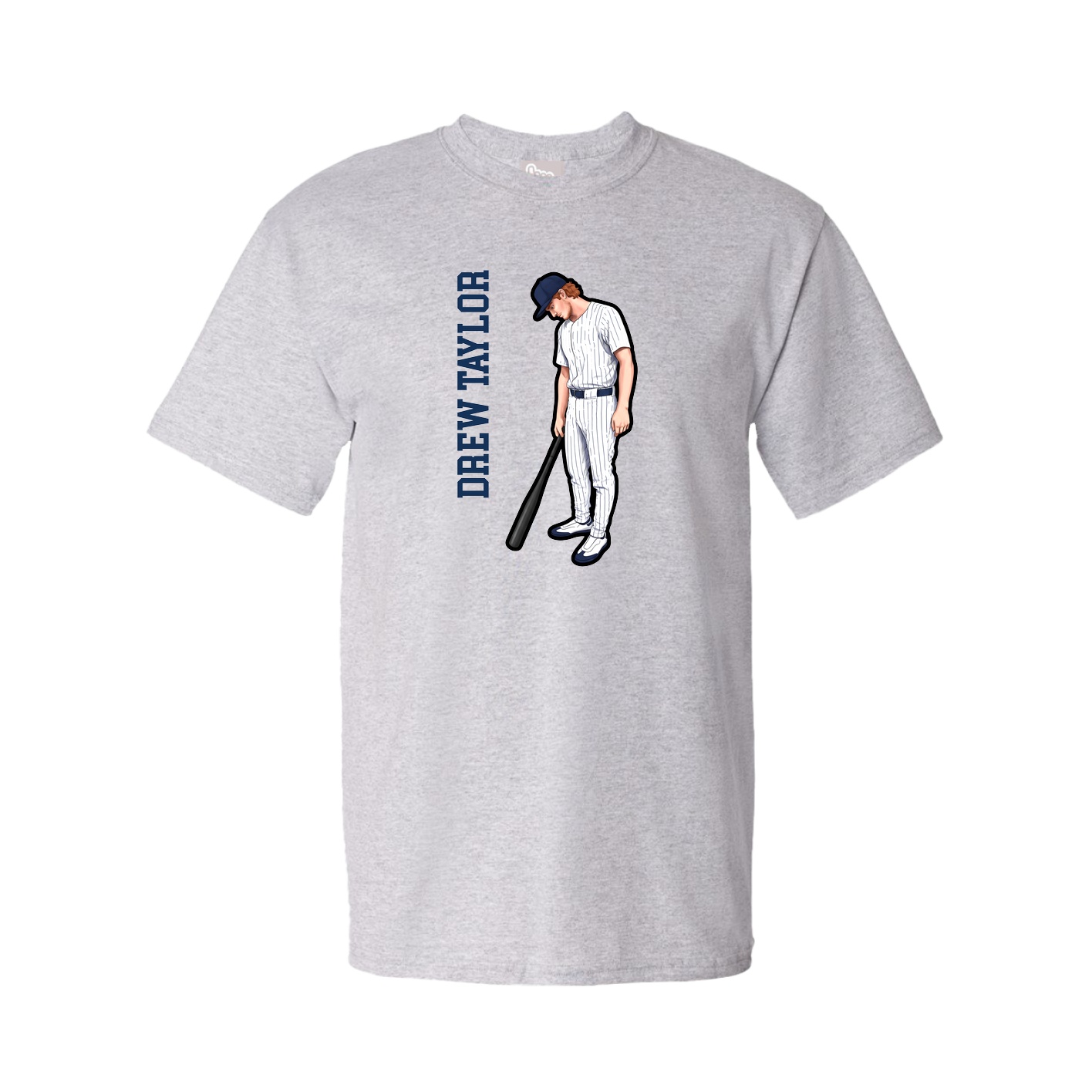 Tee — Name Vertical in Grey