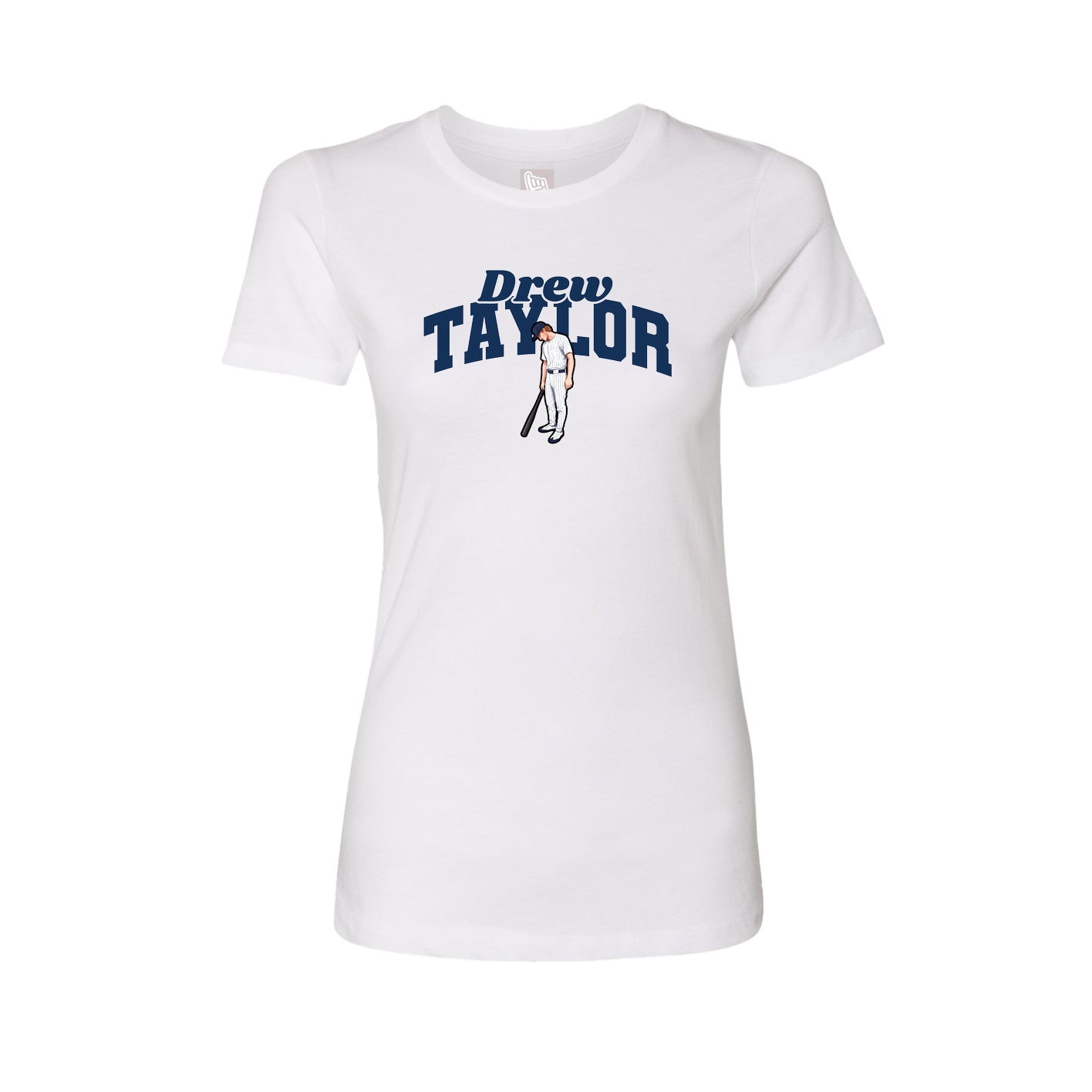 Fitted Women's Tee — Signature Arch in White