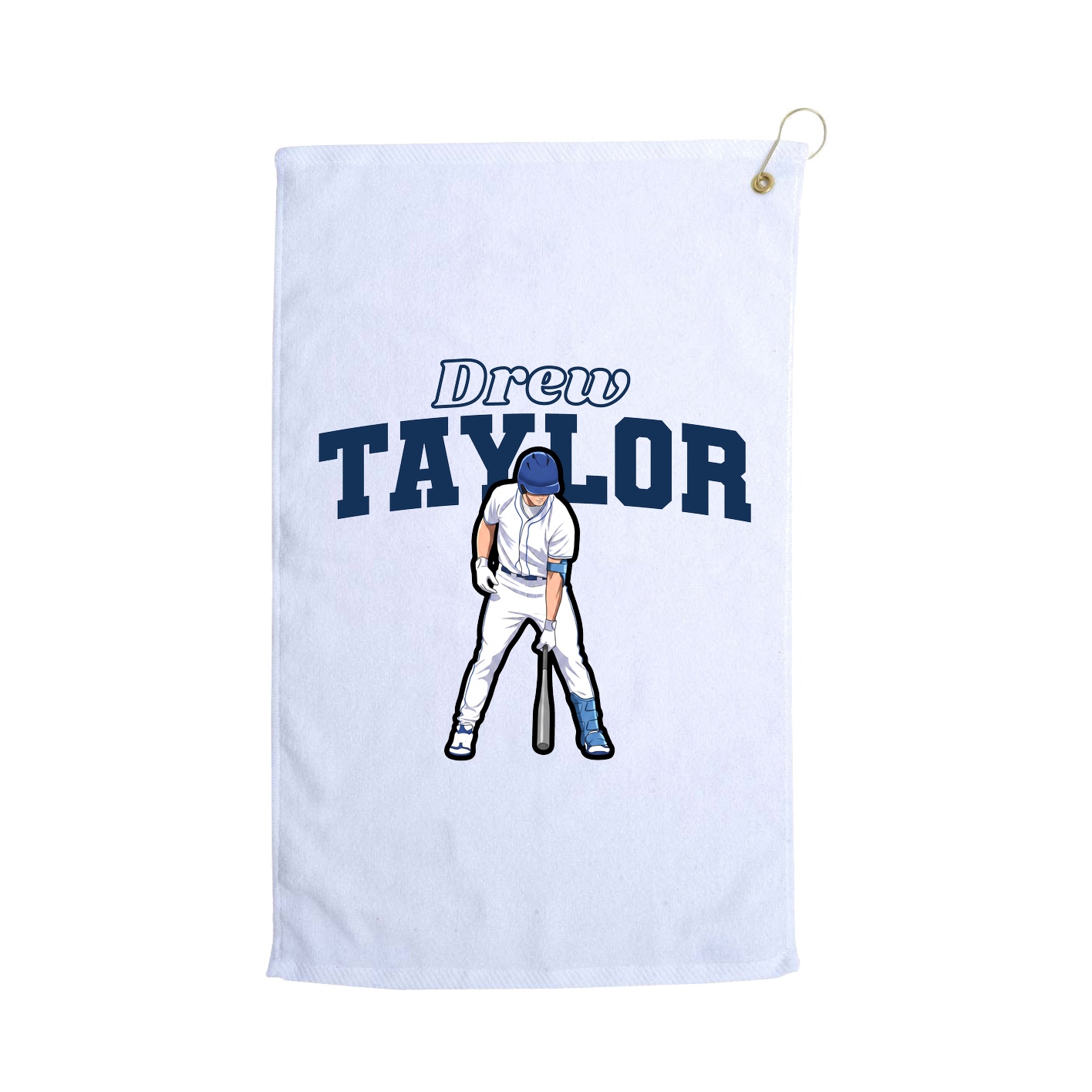 Golf Towel — Name Arch in White