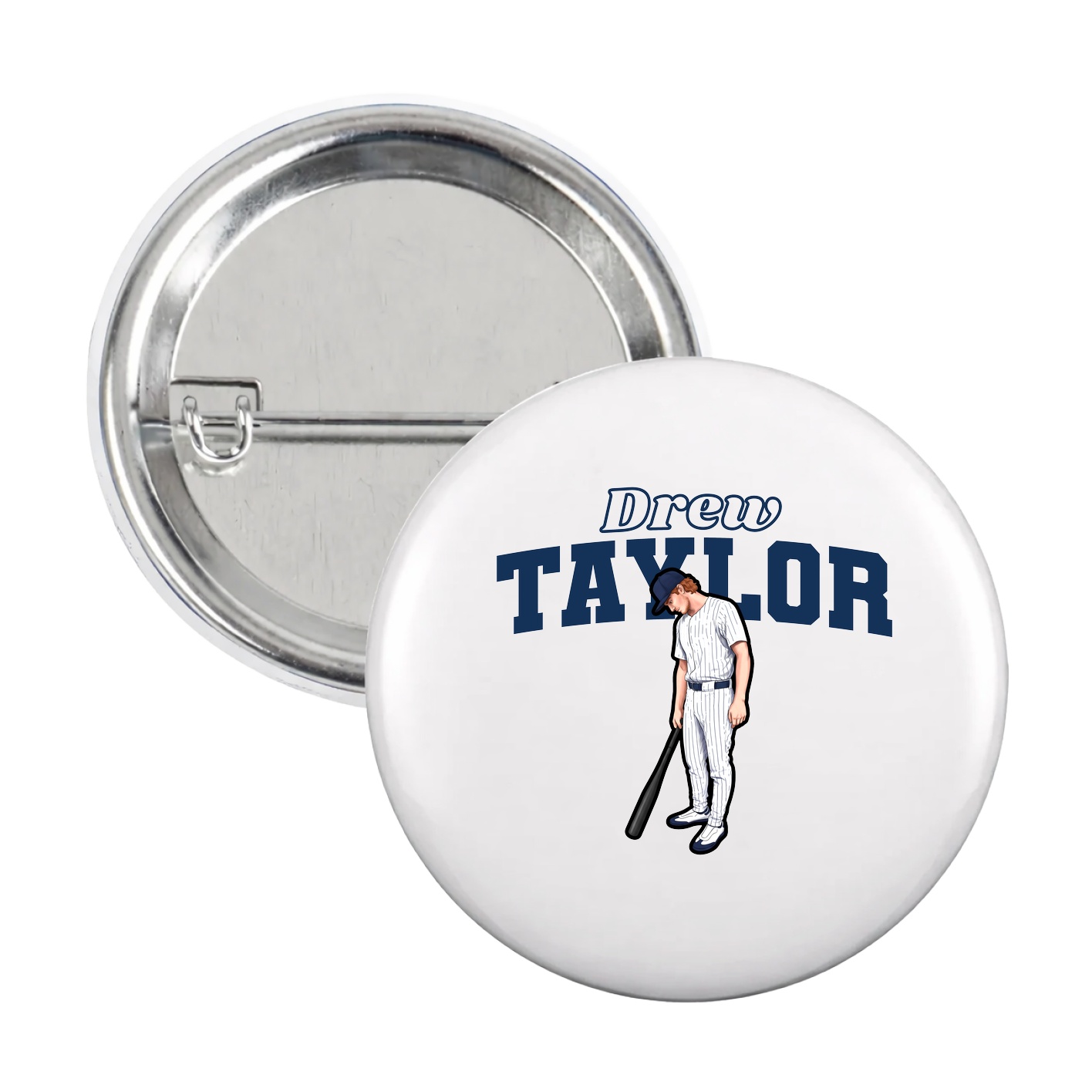Game Day Button — Name Arch in White