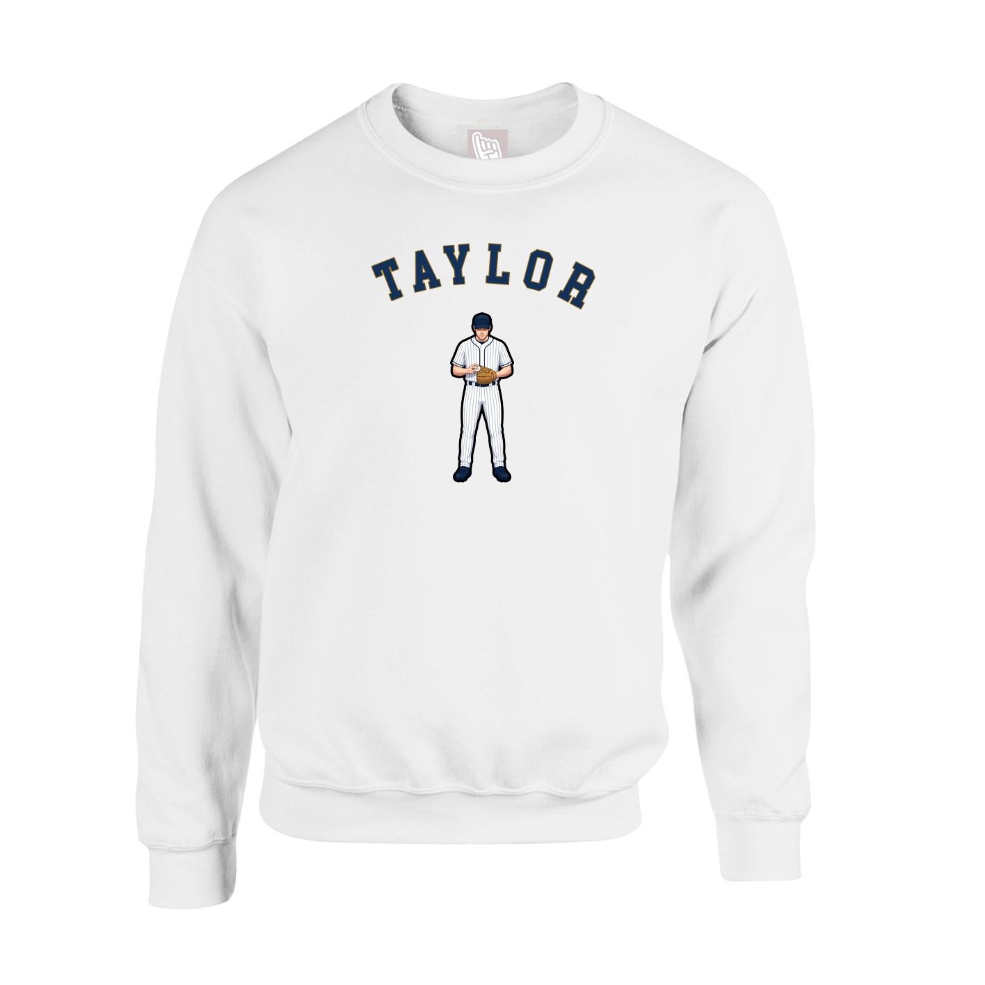 Fleece Crew — Shirsey Arch in White