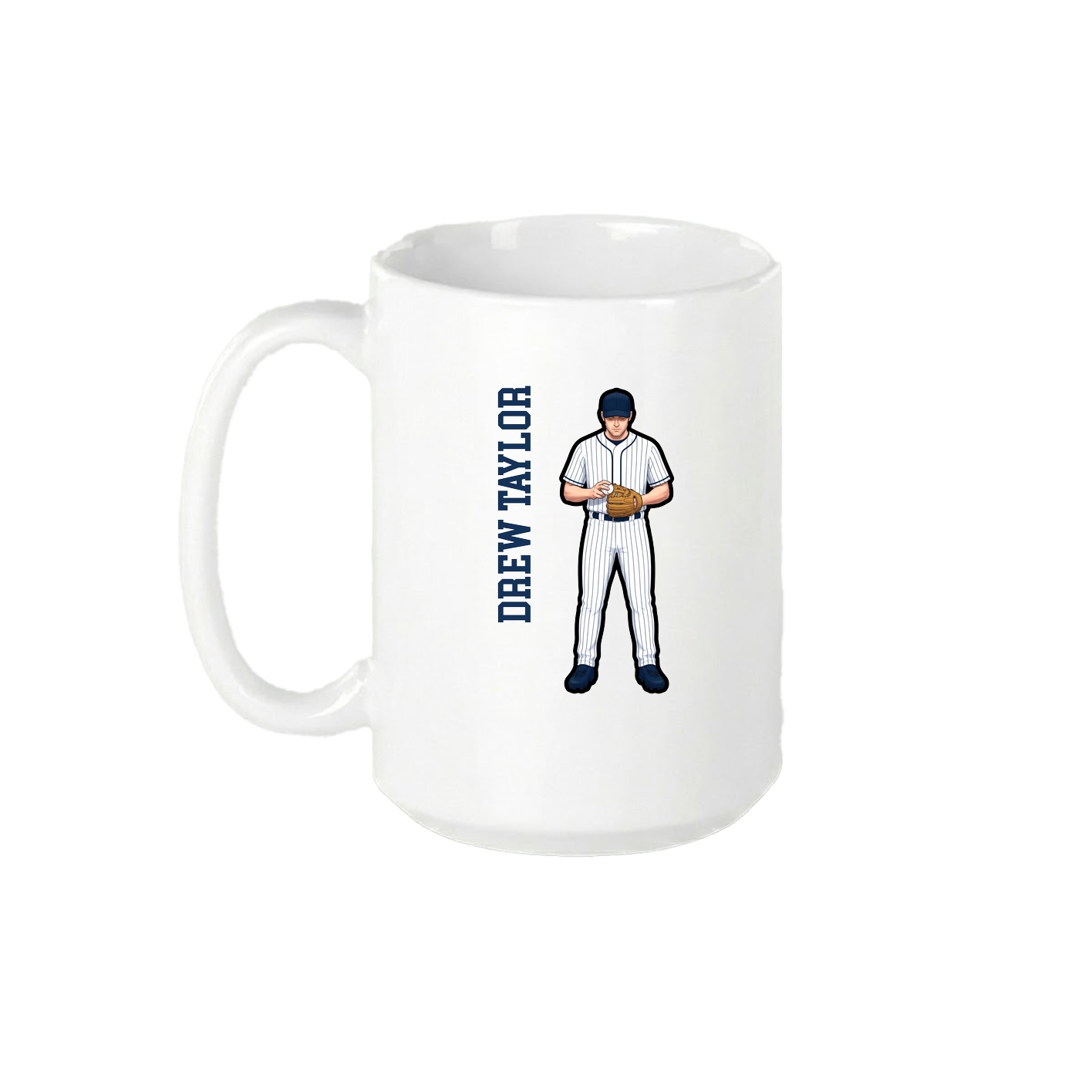 15oz Coffee Mug — Name Vertical in White