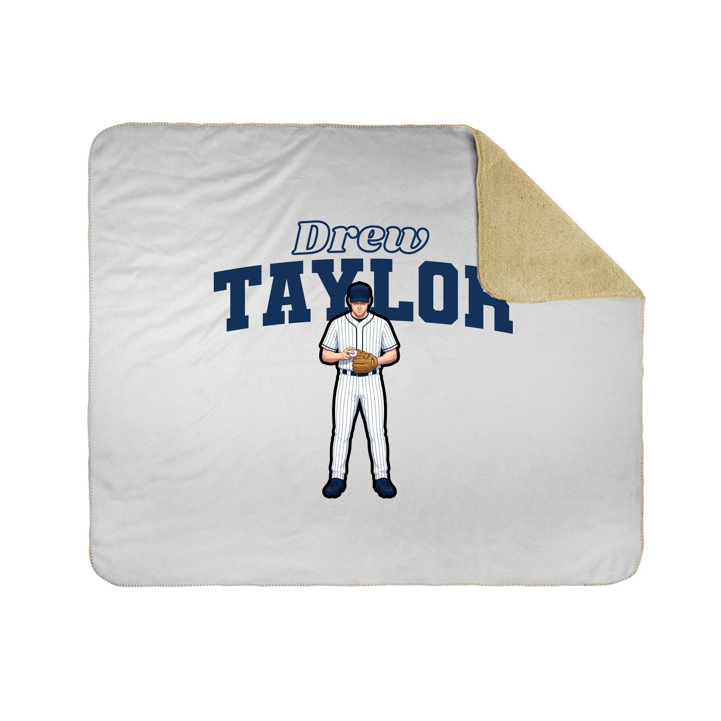 Throw Blanket — Name Arch in White