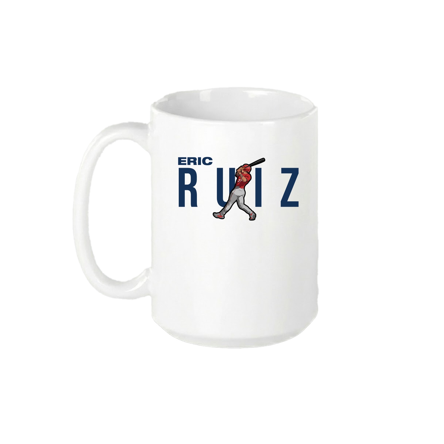 15oz Coffee Mug — Player Name in White