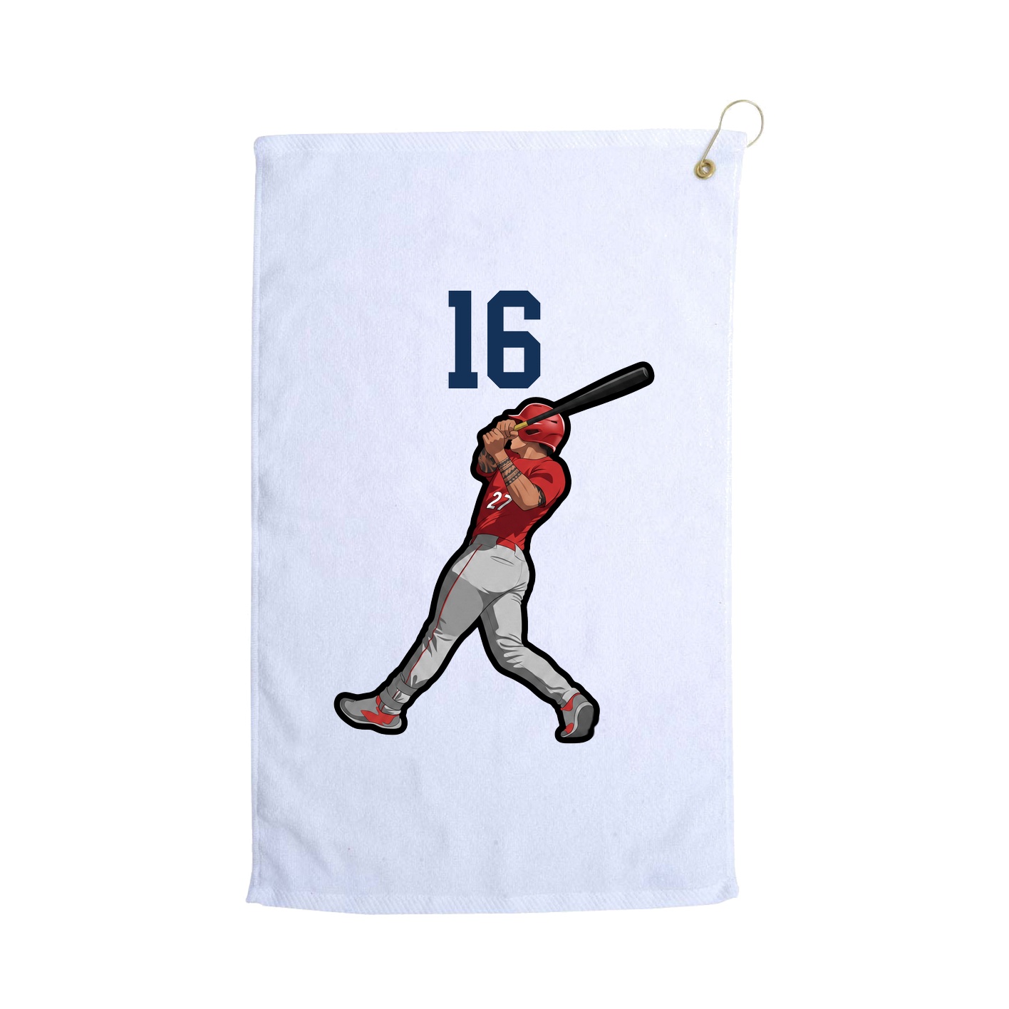 Golf Towel — Number Top in White
