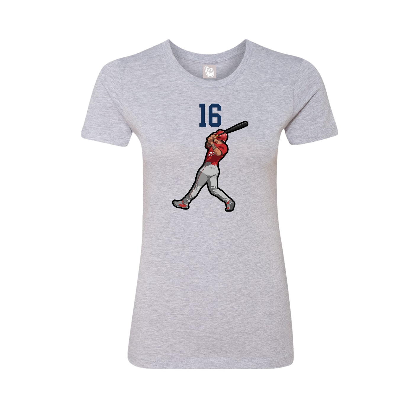 Fitted Women's Tee — Number Top in Grey