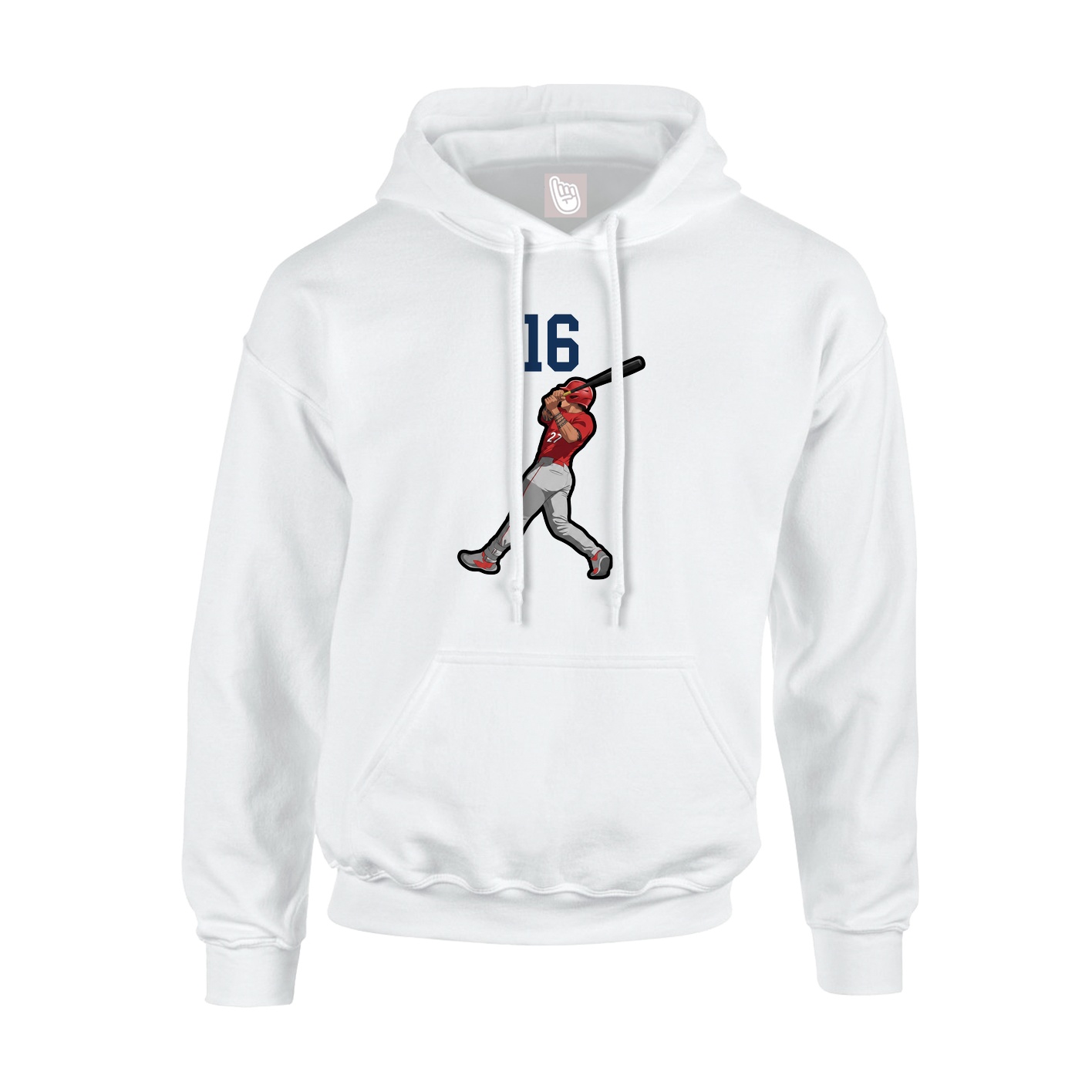 Youth Hoodie — Number Top in White