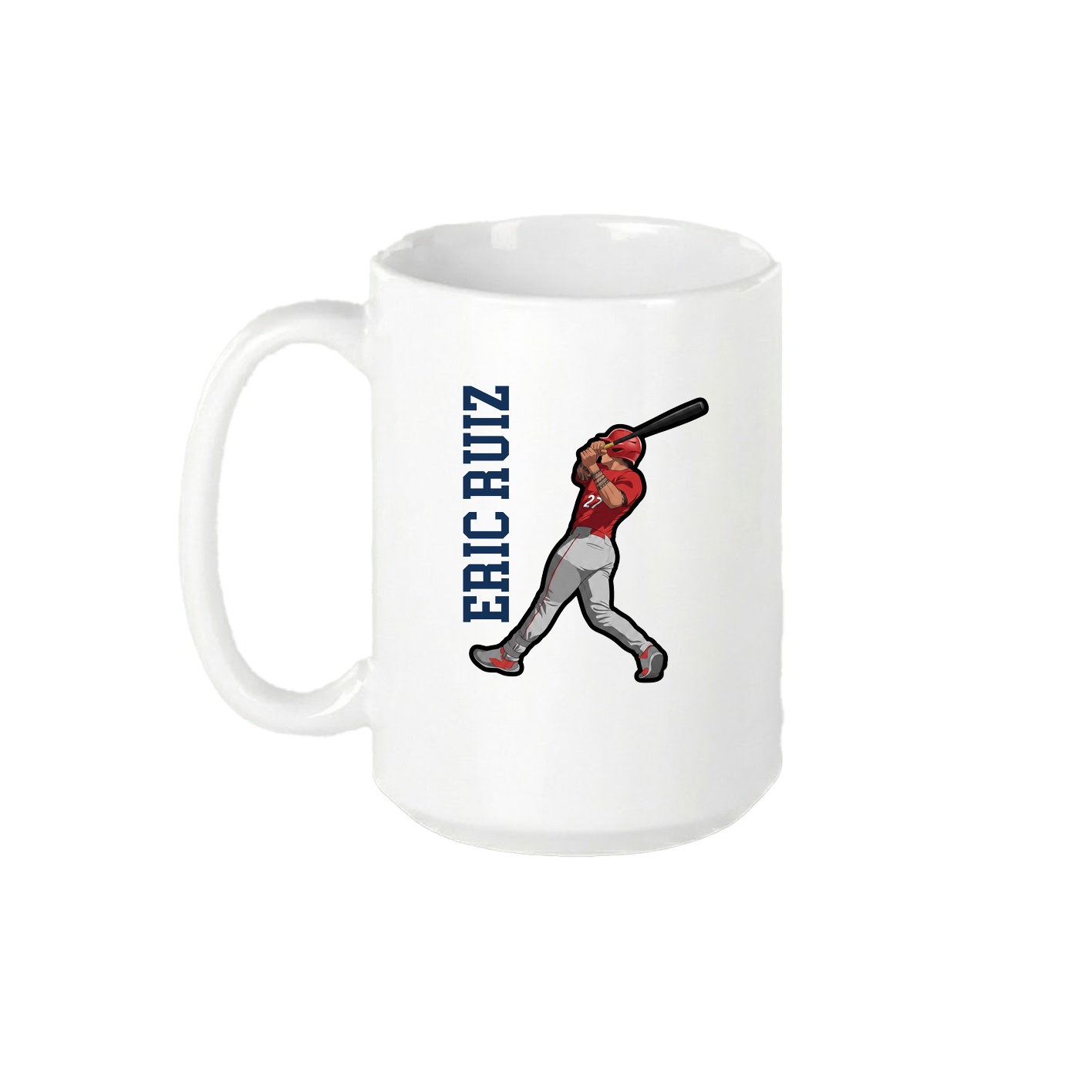 15oz Coffee Mug — Name Vertical in White