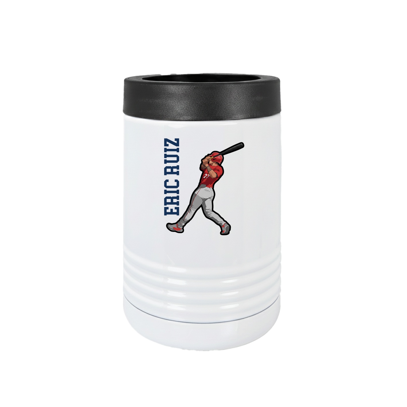 Beverage Holder — Name Vertical in White