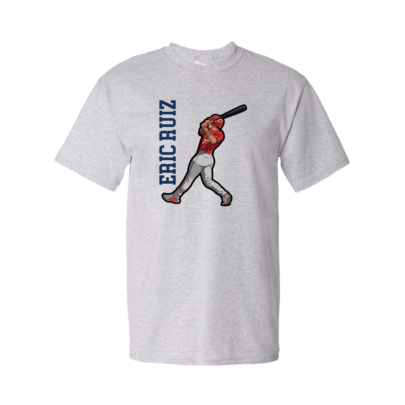 Tee — Name Vertical in Grey