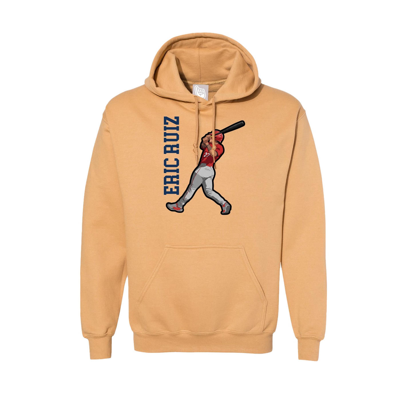 Hoodie — Name Vertical in Vegas Gold