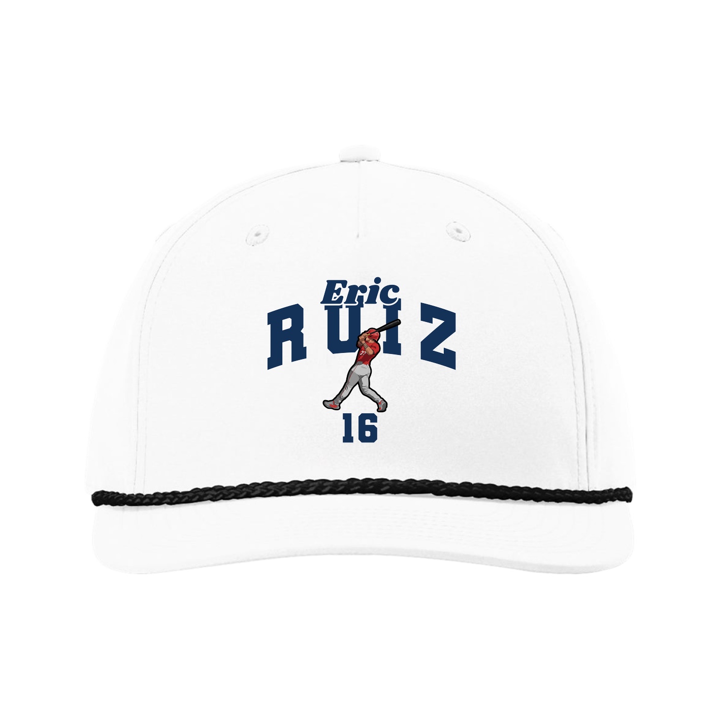 Five-Panel Classic Rope Cap — Signature Arch in White