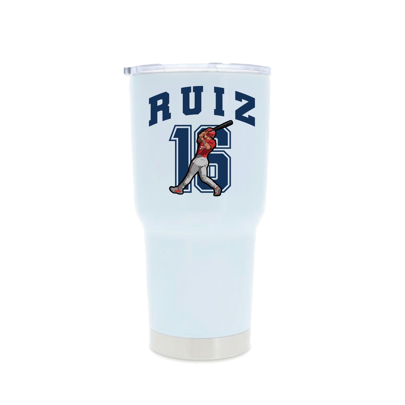 30oz Stainless Steel Tumbler — Number in White