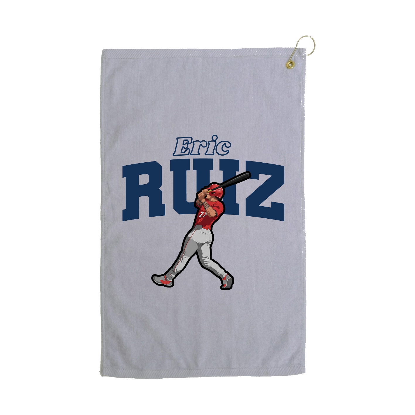 Golf Towel — Name Arch in Grey