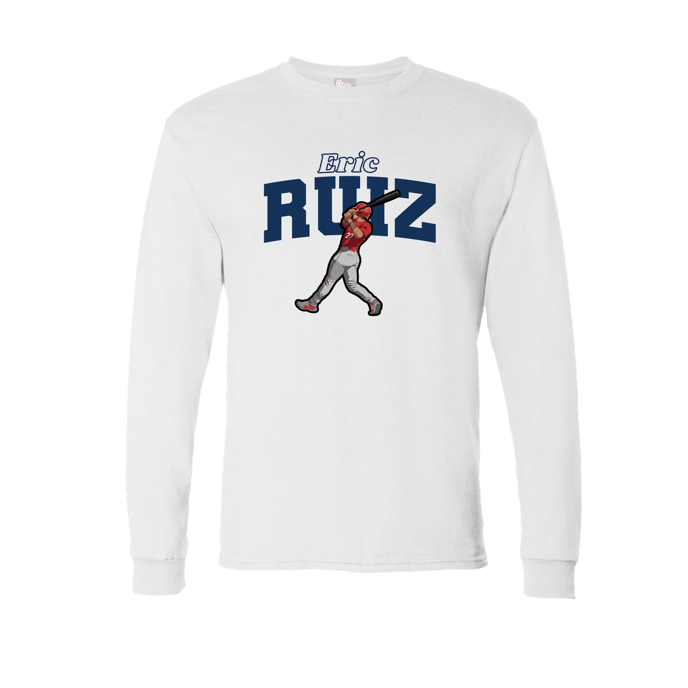 Long Sleeve Tee — Name Arch in White