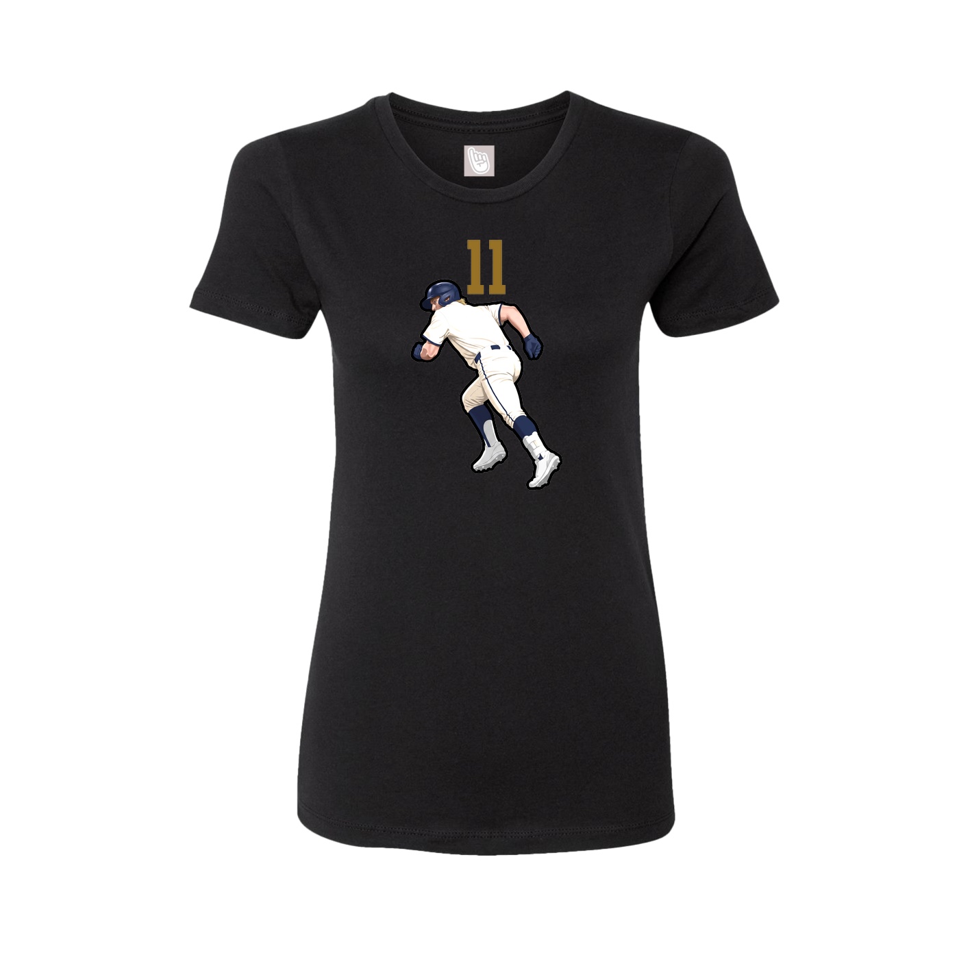 Fitted Women's Tee — Number Top in Black