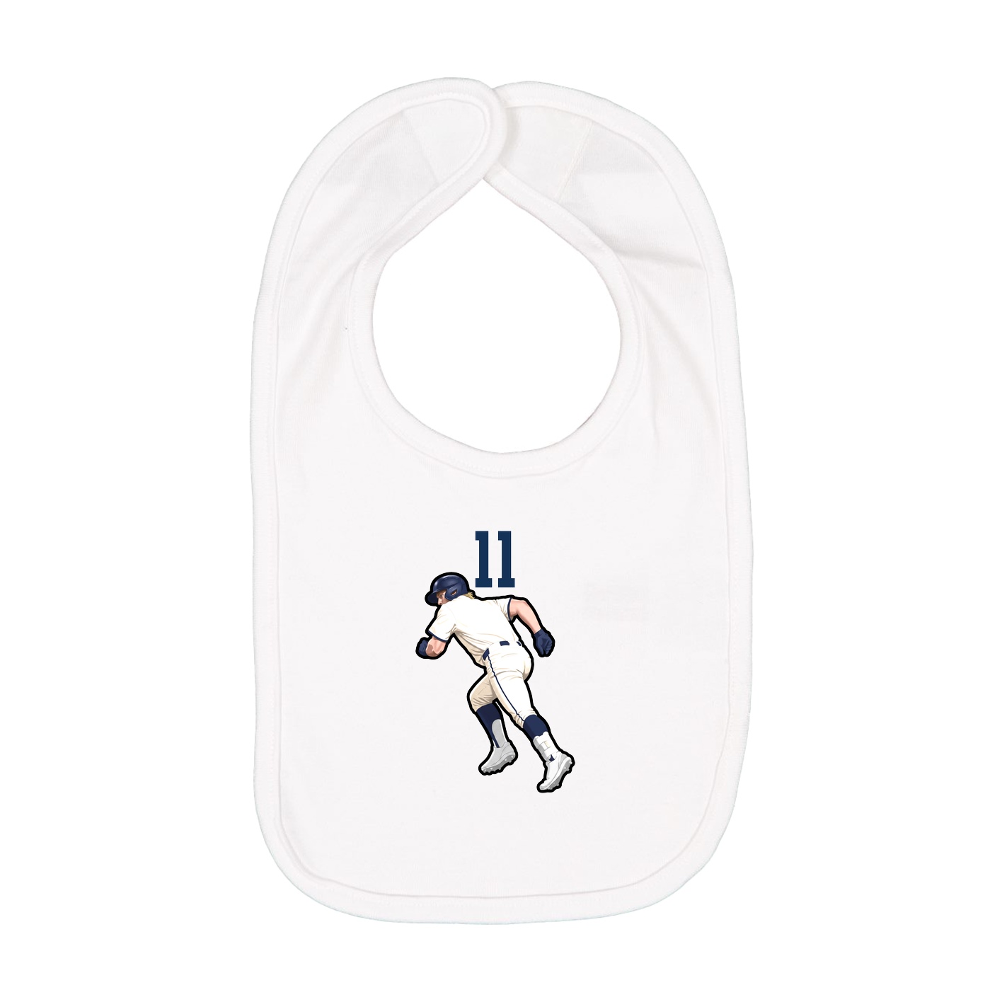 Infant Bib — Number Top in White