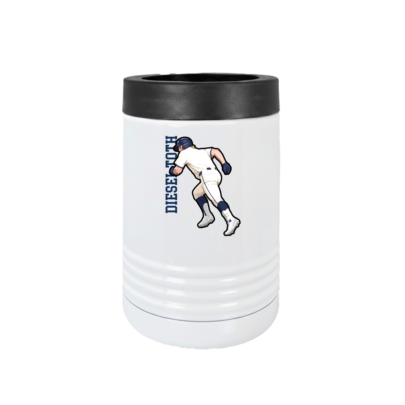 Beverage Holder — Name Vertical in White