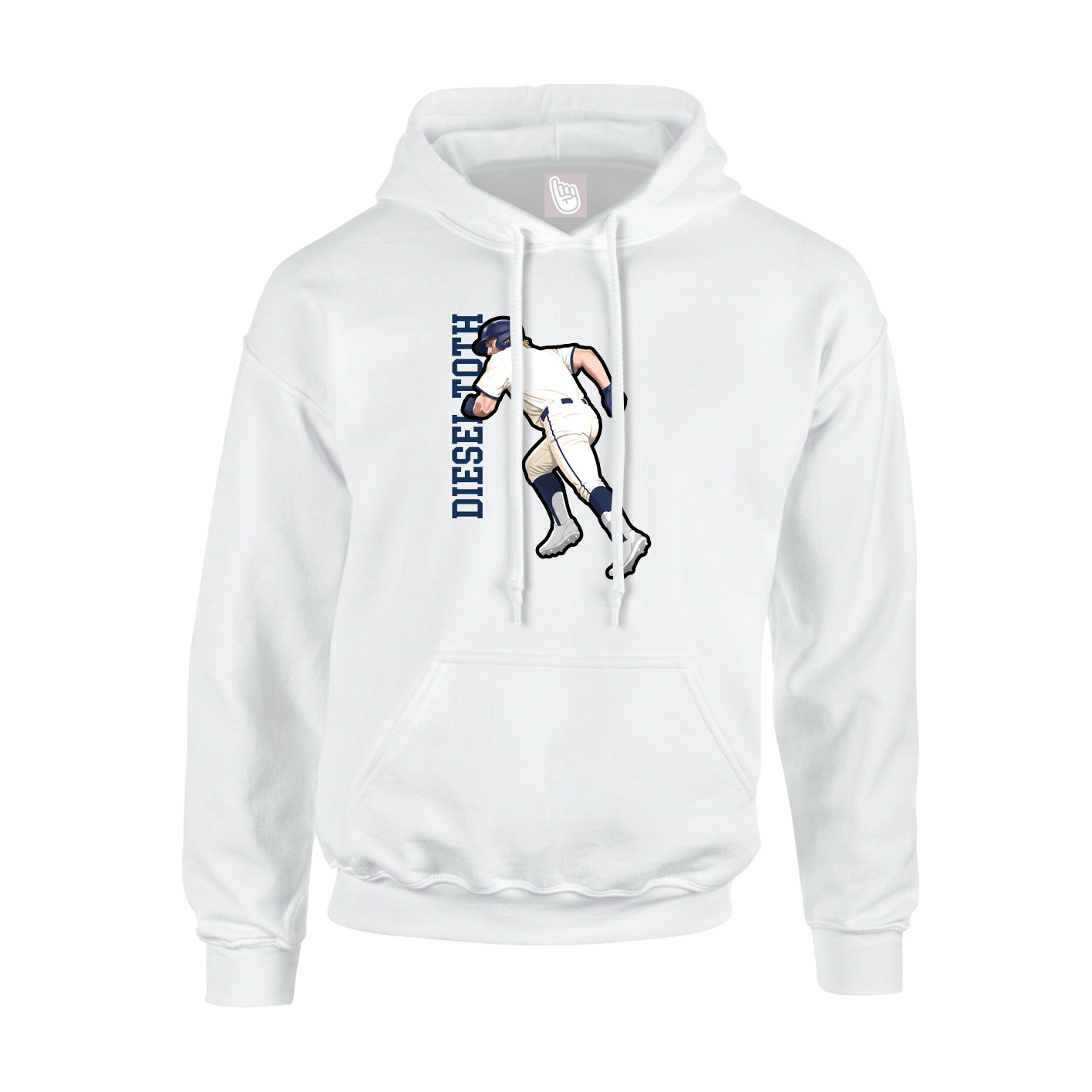 Hoodie — Name Vertical in White