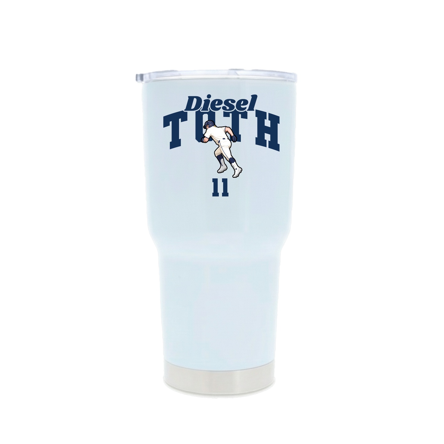 30oz Stainless Steel Tumbler — Signature Arch in White