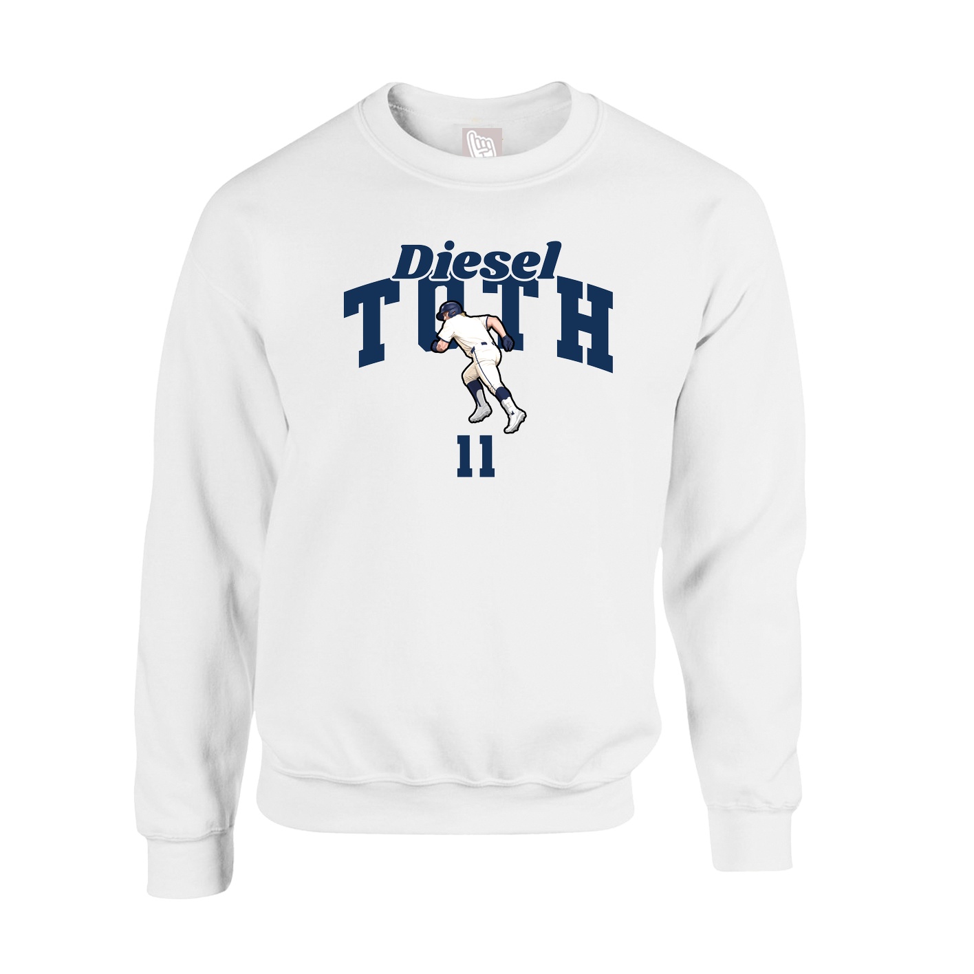 Fleece Crew — Signature Arch in White