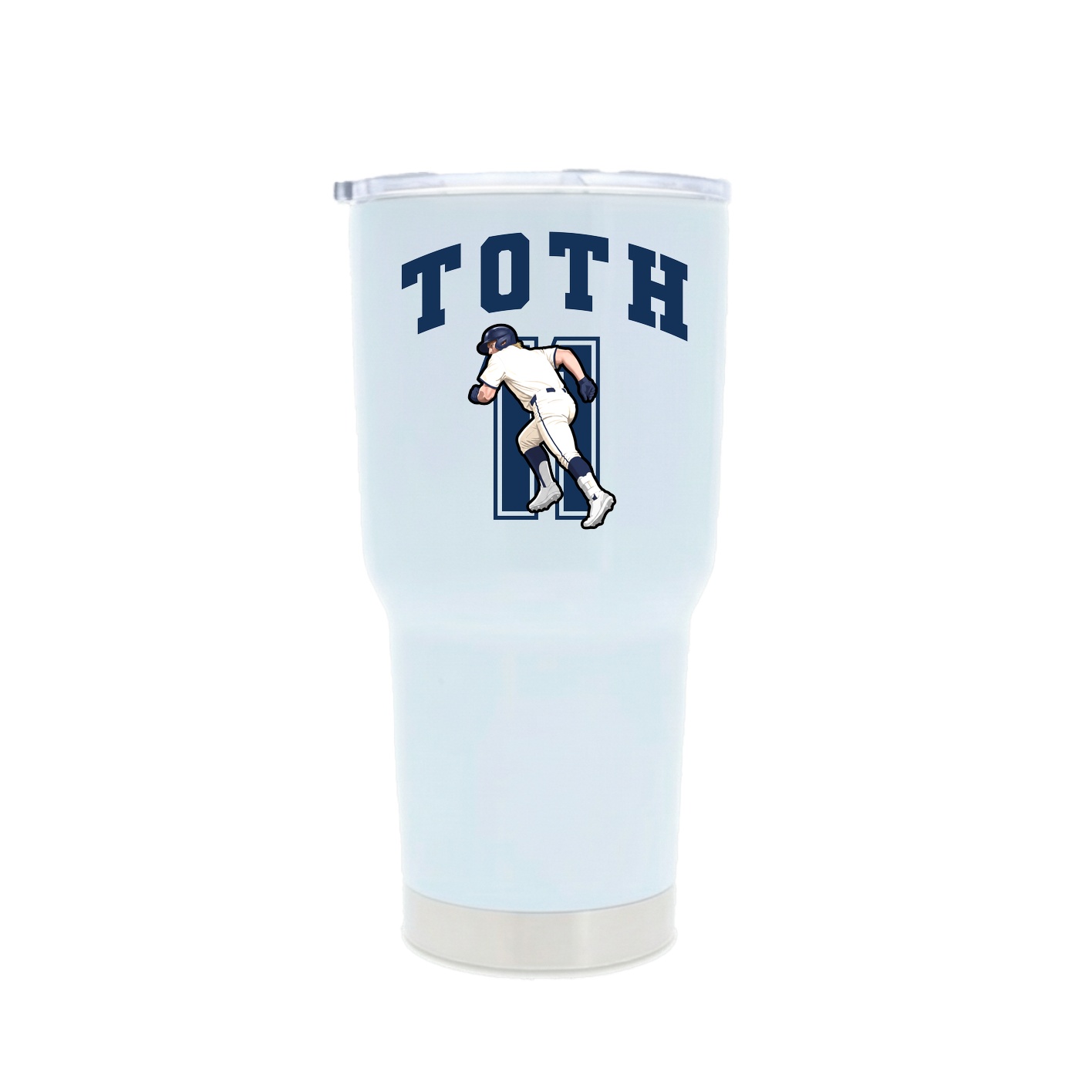 30oz Stainless Steel Tumbler — Number in White
