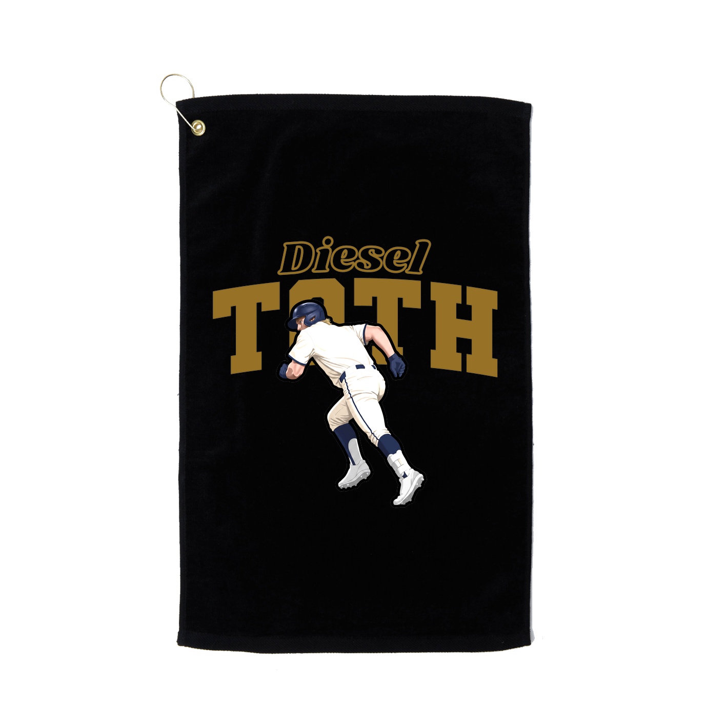 Golf Towel — Name Arch in Black