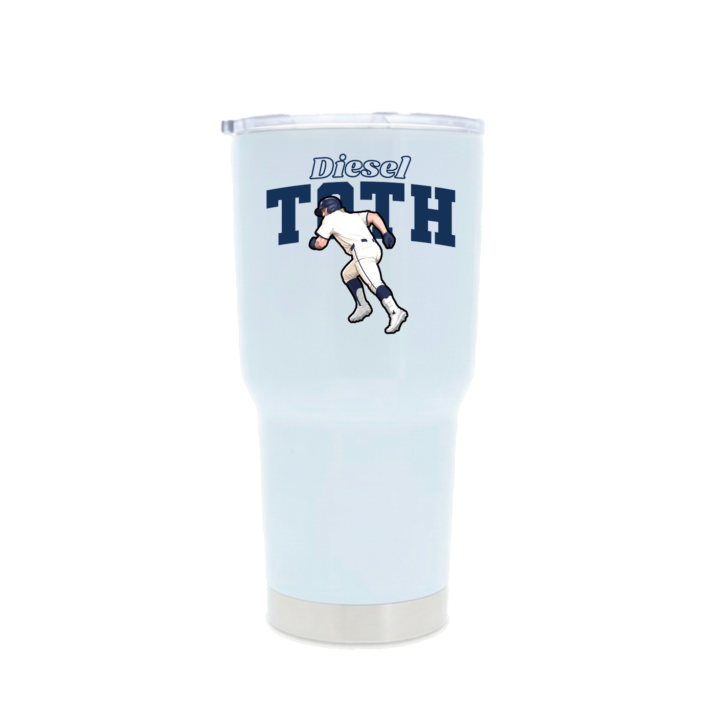 30oz Stainless Steel Tumbler — Name Arch in White