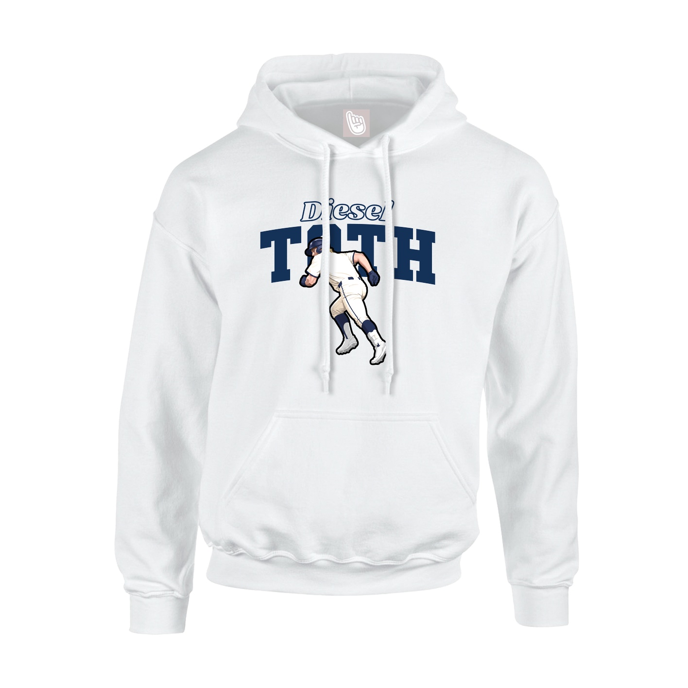 Youth Hoodie — Name Arch in White