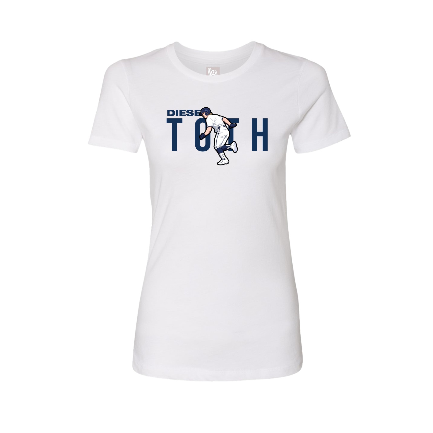 Fitted Women's Tee — Player Name in White