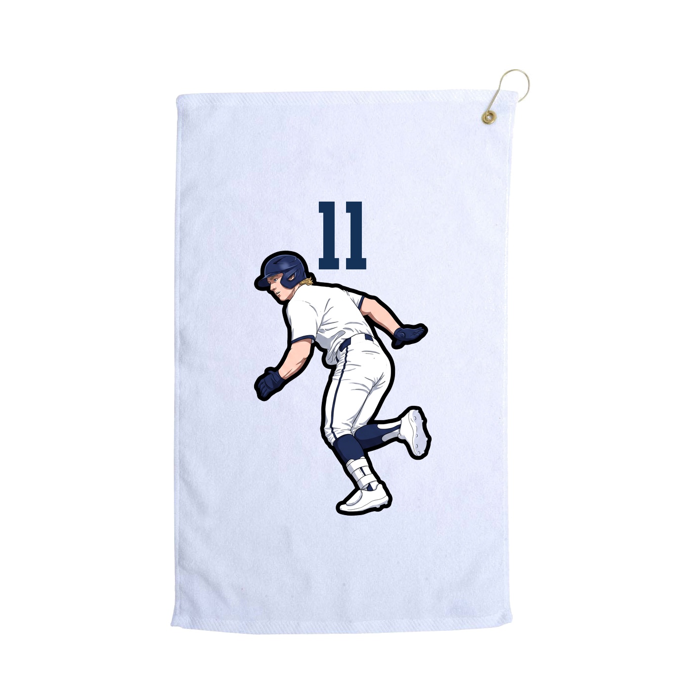 Golf Towel — Number Top in White