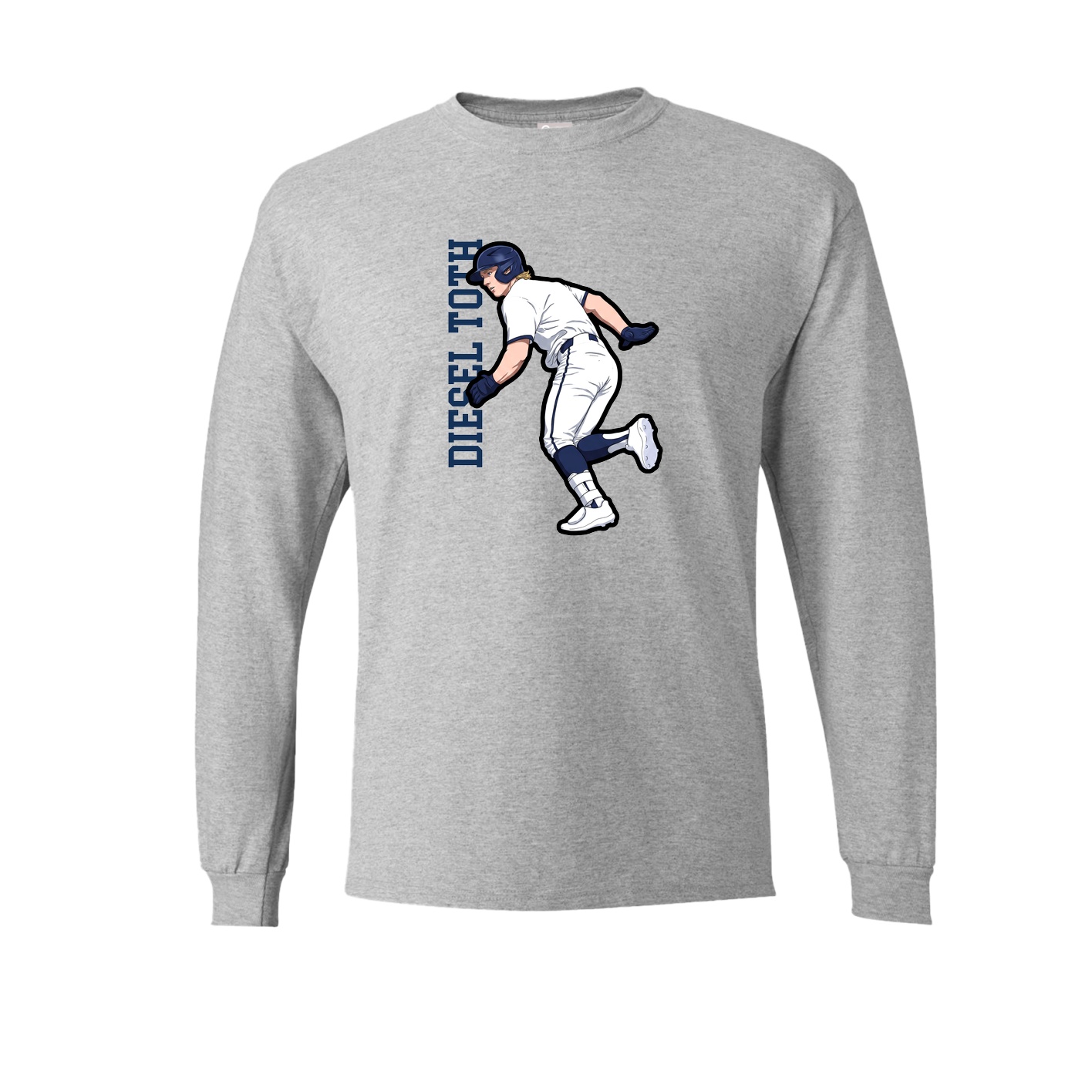 Long Sleeve Tee — Name Vertical in Grey