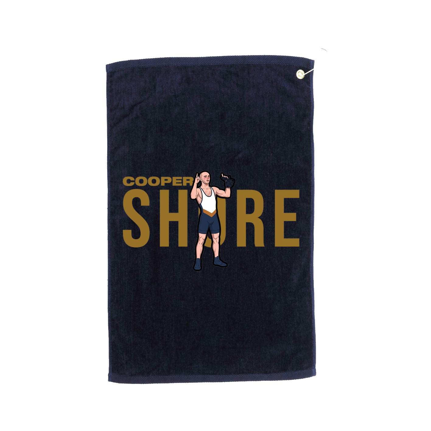 Golf Towel — Player Name in Navy