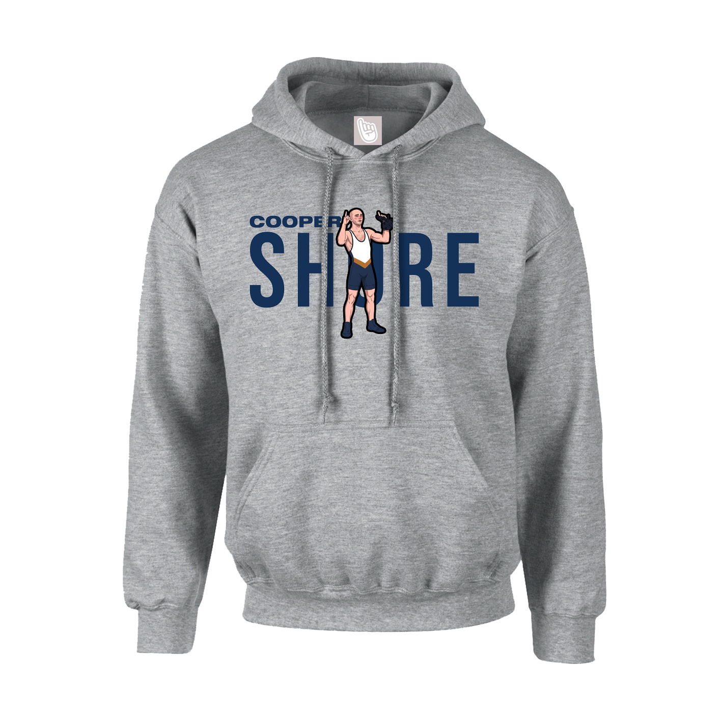 Hoodie — Player Name in Grey