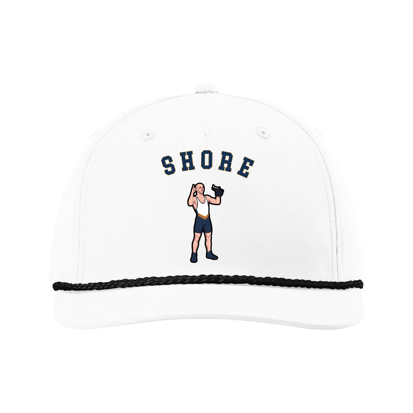 Five-Panel Classic Rope Cap — Shirsey Arch in White