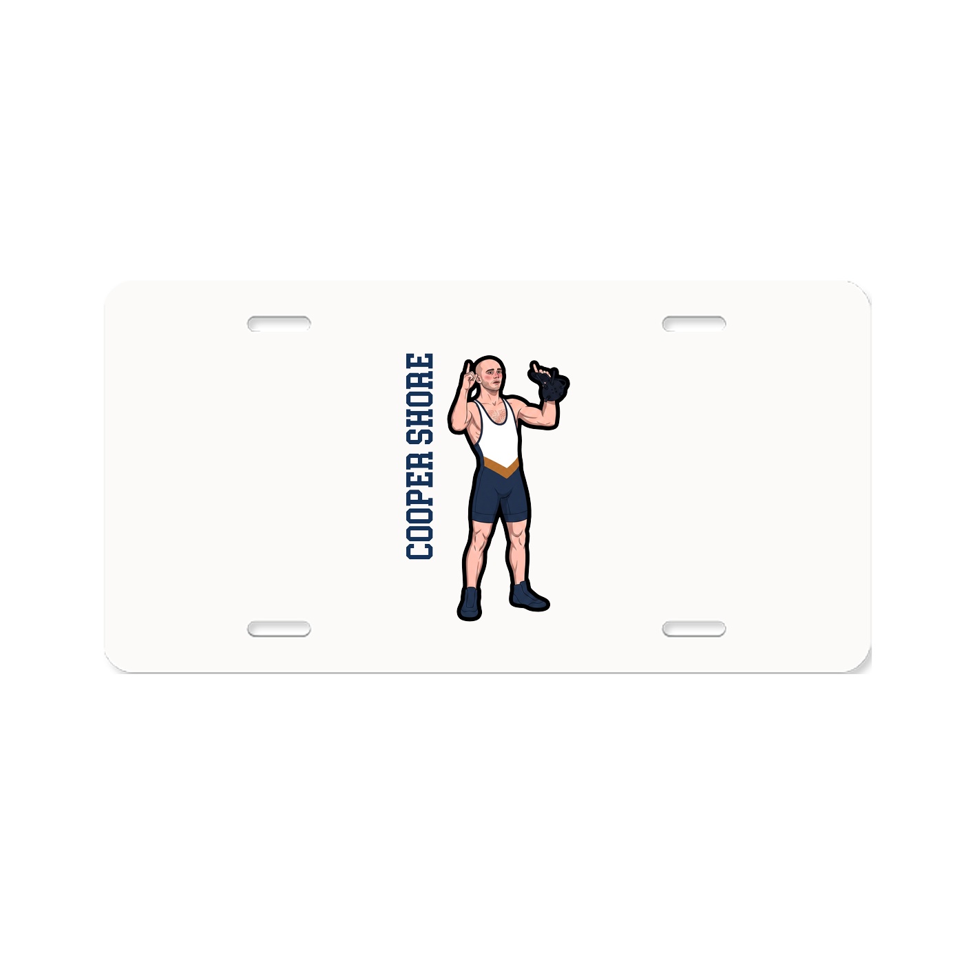 License Plate — Name Vertical in Classic