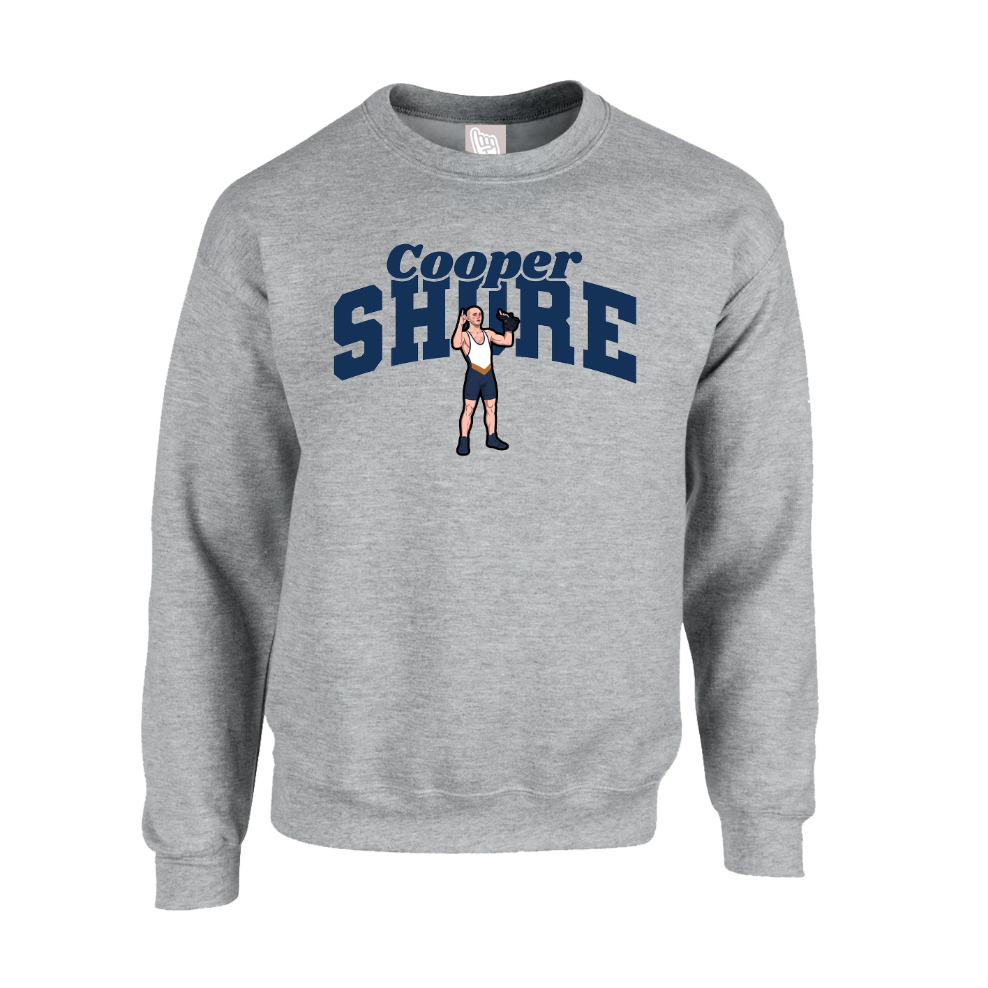Fleece Crew — Signature Arch in Grey