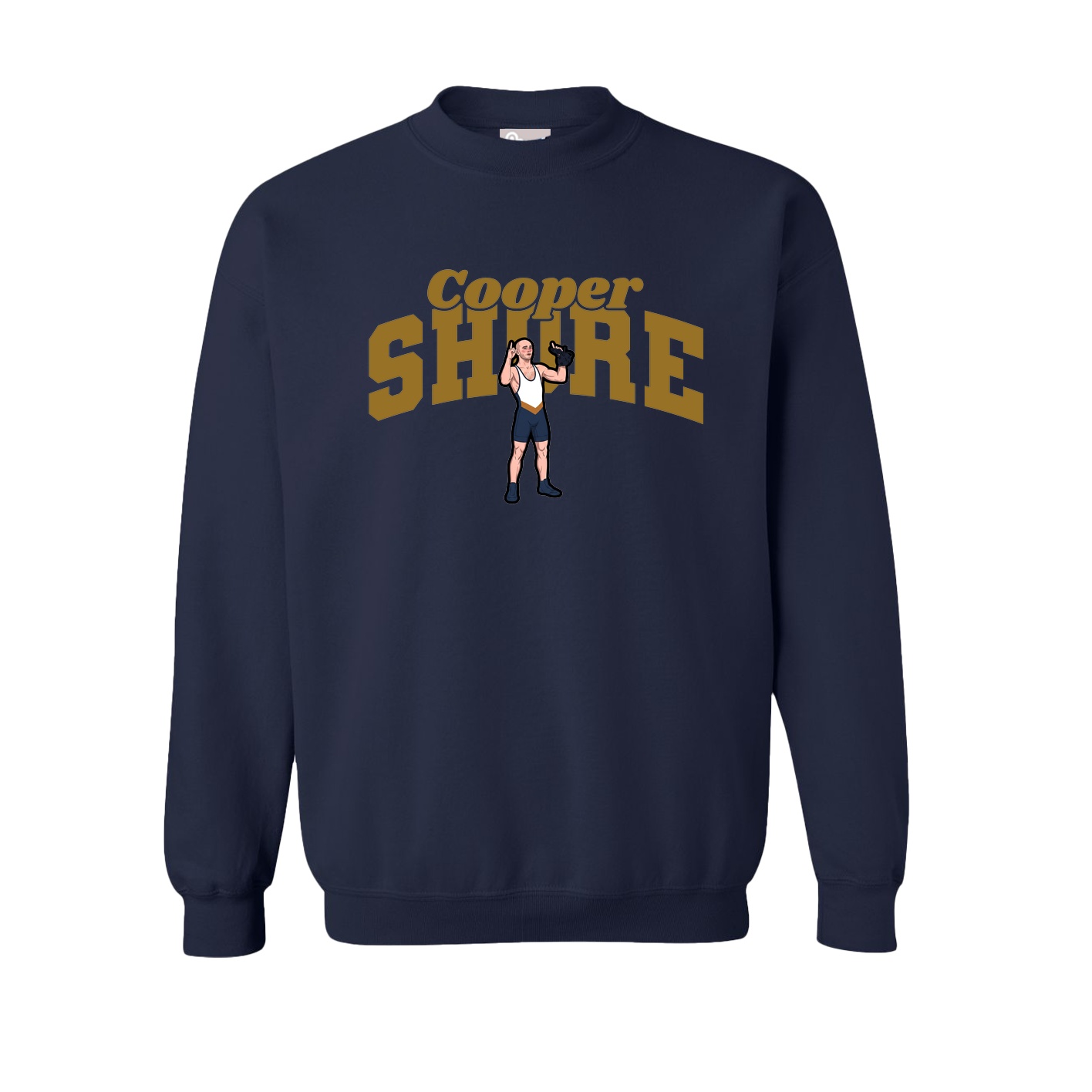 Fleece Crew — Signature Arch in Navy