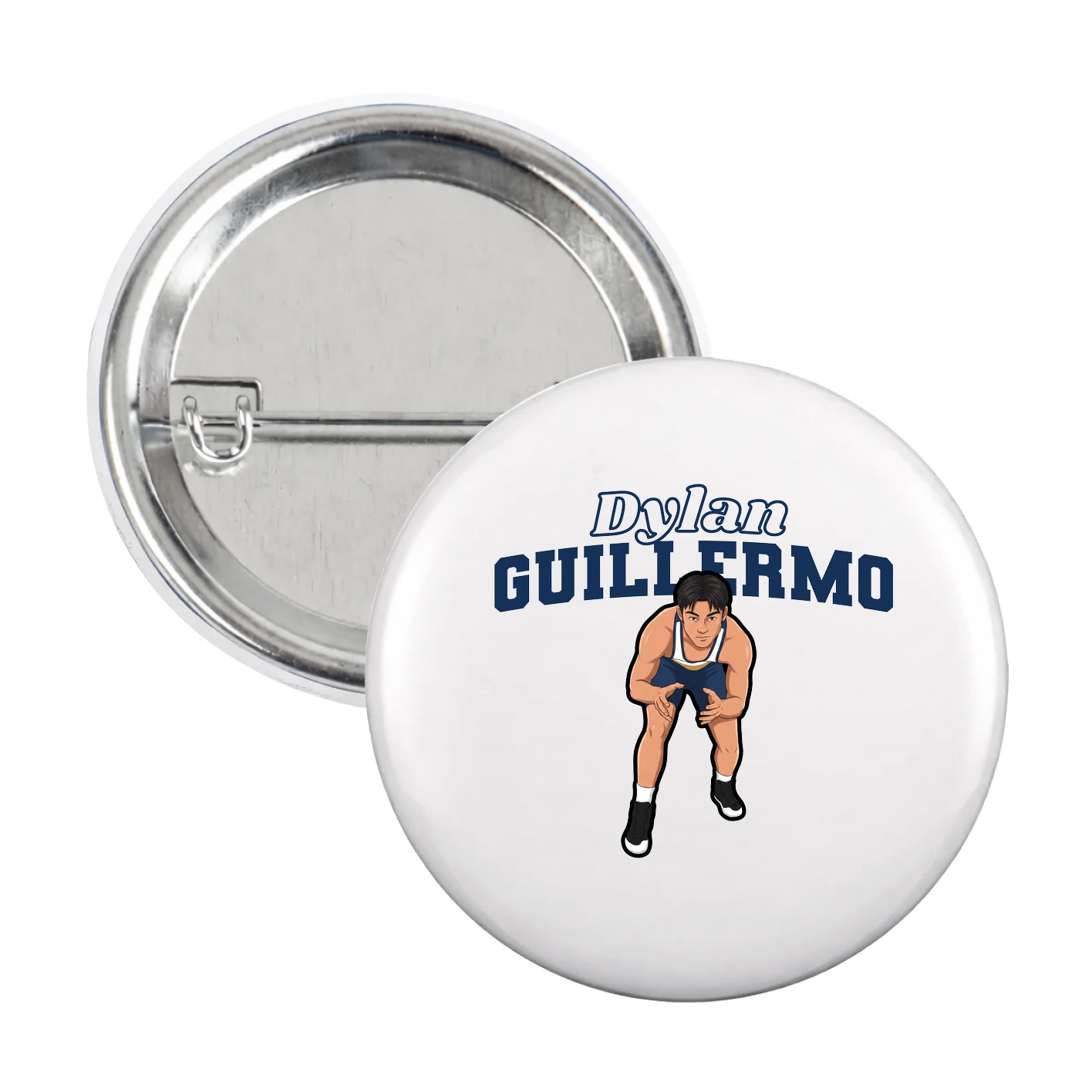 Game Day Button — Name Arch in White