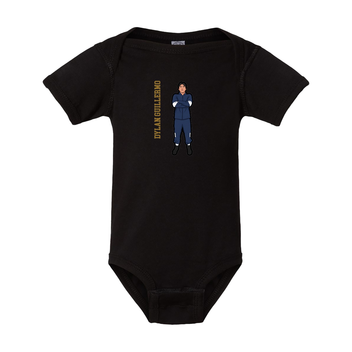 Baby Onesie — Name Vertical in Black
