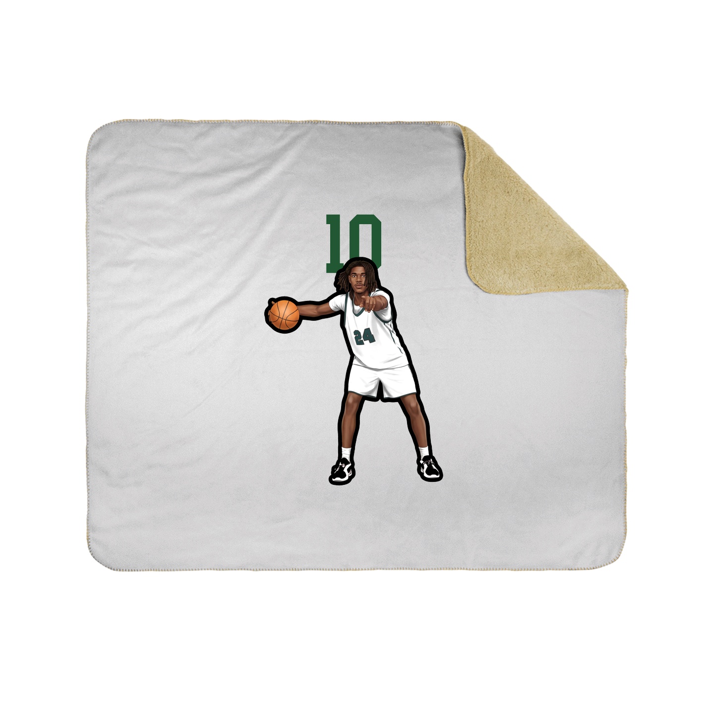 Throw Blanket — Number Top in White