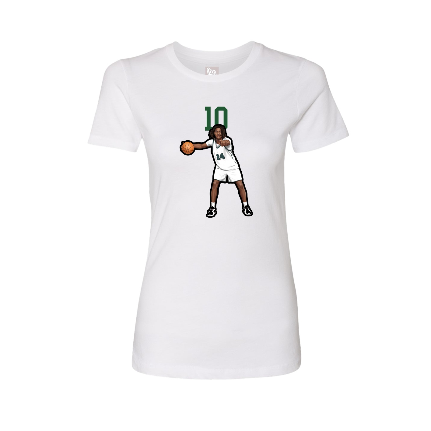 Fitted Women's Tee — Number Top in White