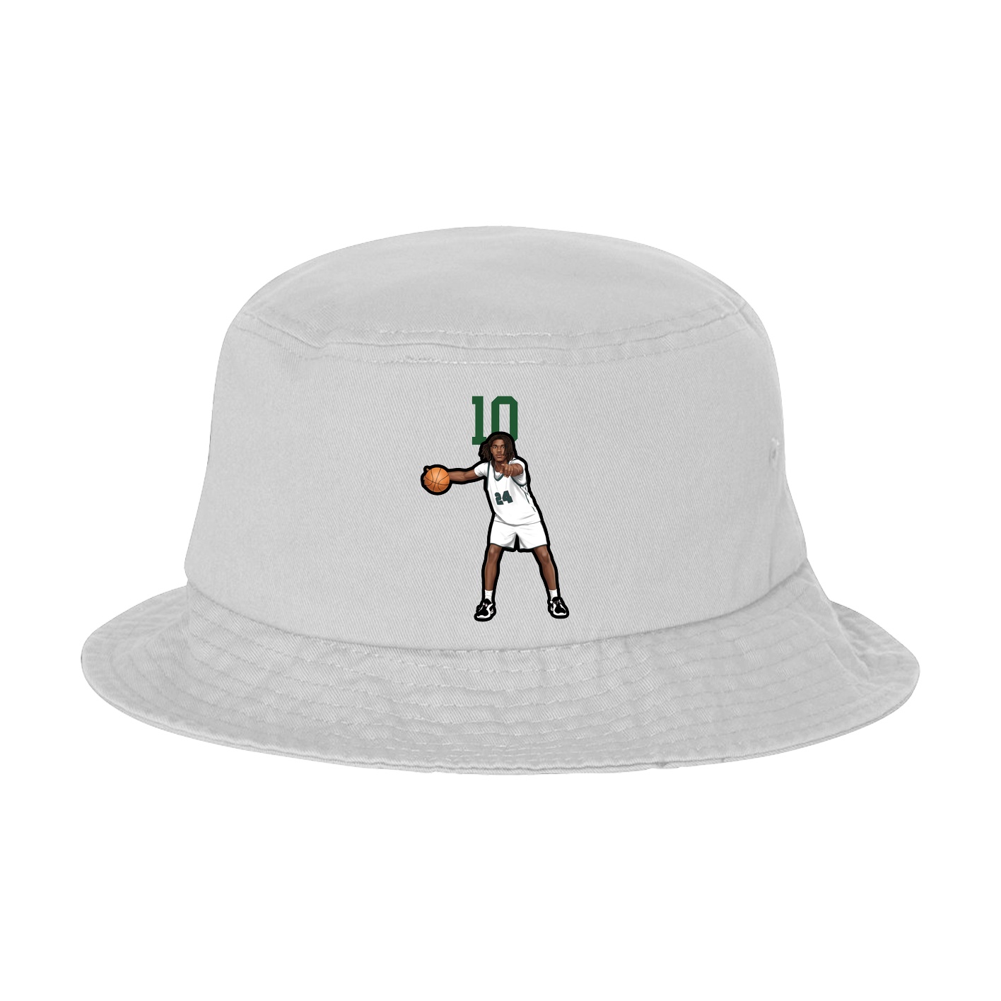 Bucket Cap — Number Top in White