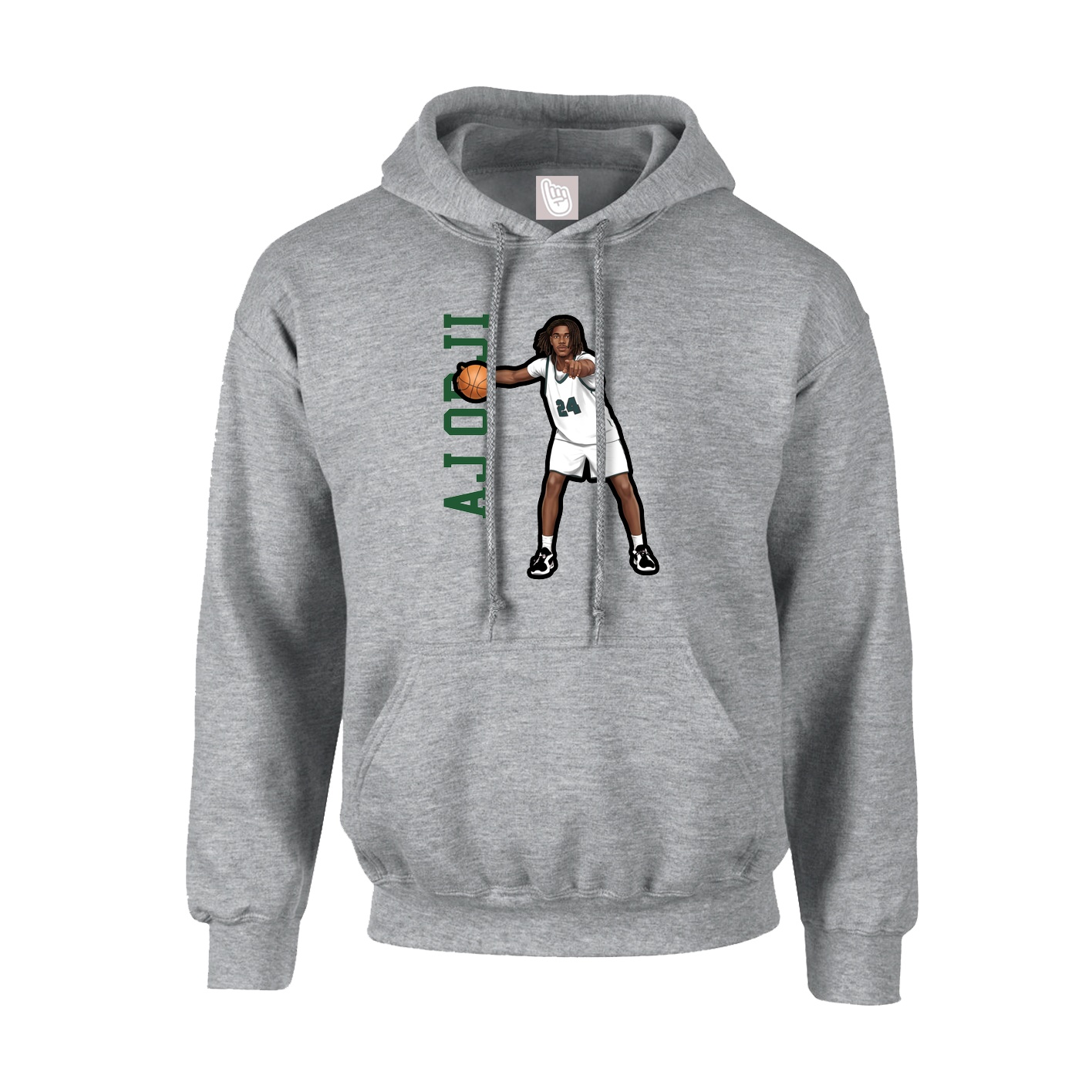 Youth Hoodie — Name Vertical in Grey