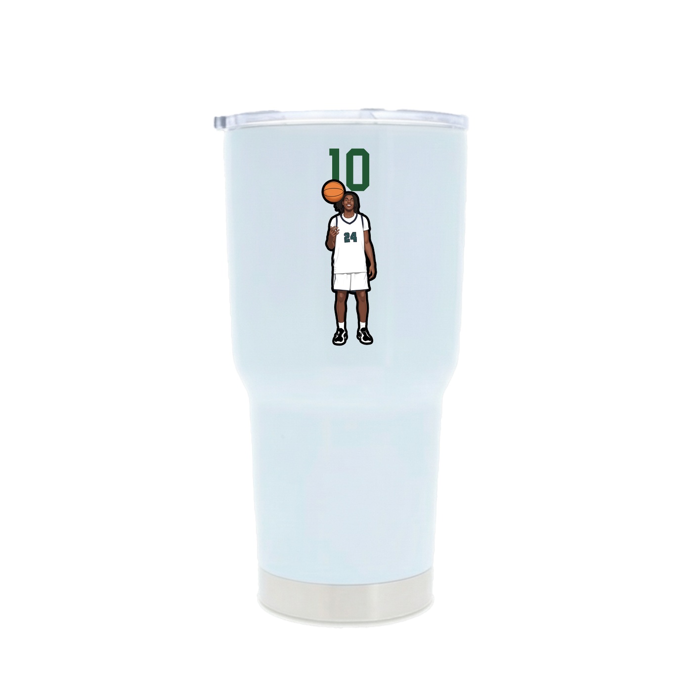 30oz Stainless Steel Tumbler — Number Top in White