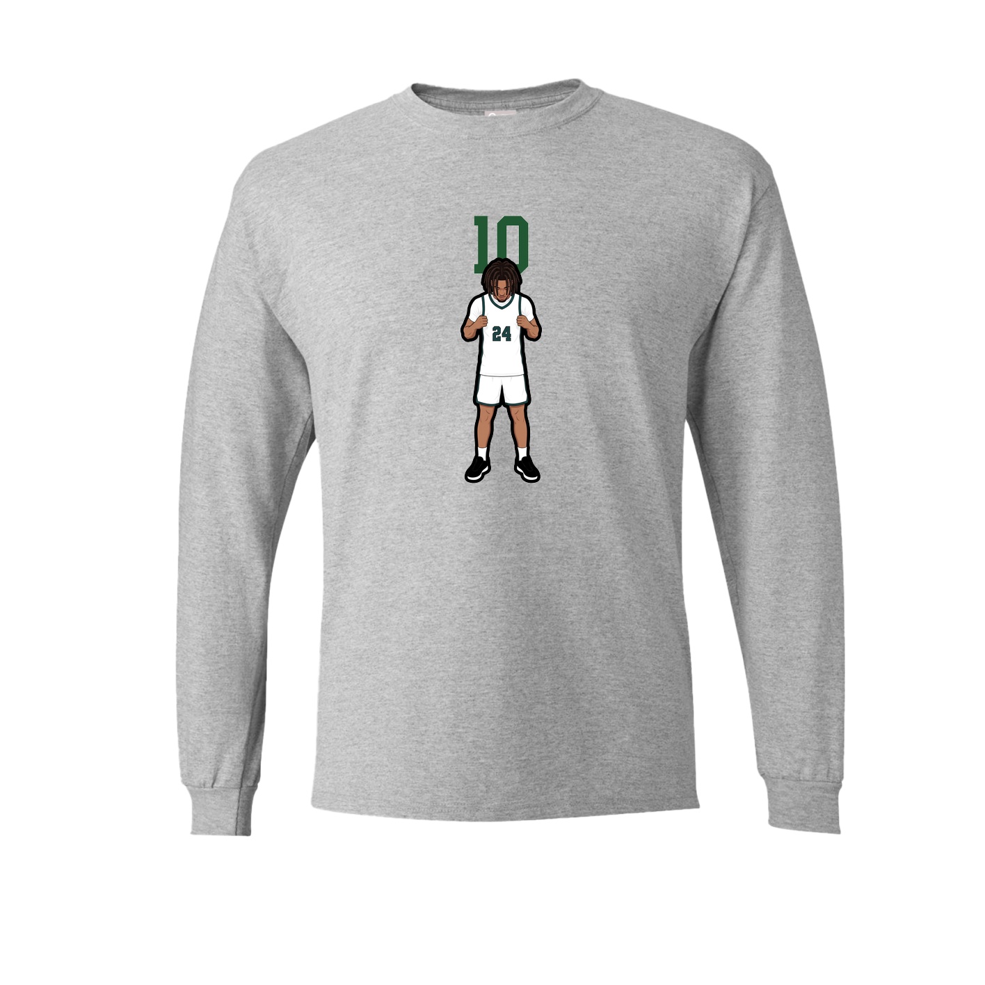 Long Sleeve Tee — Number Top in Grey