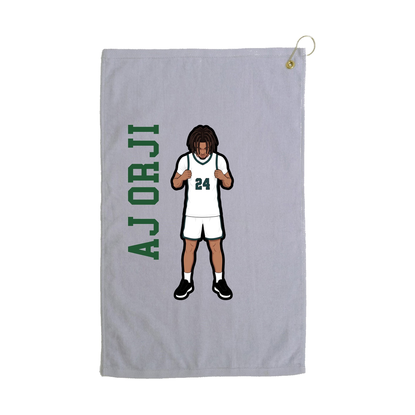 Golf Towel — Name Vertical in Grey