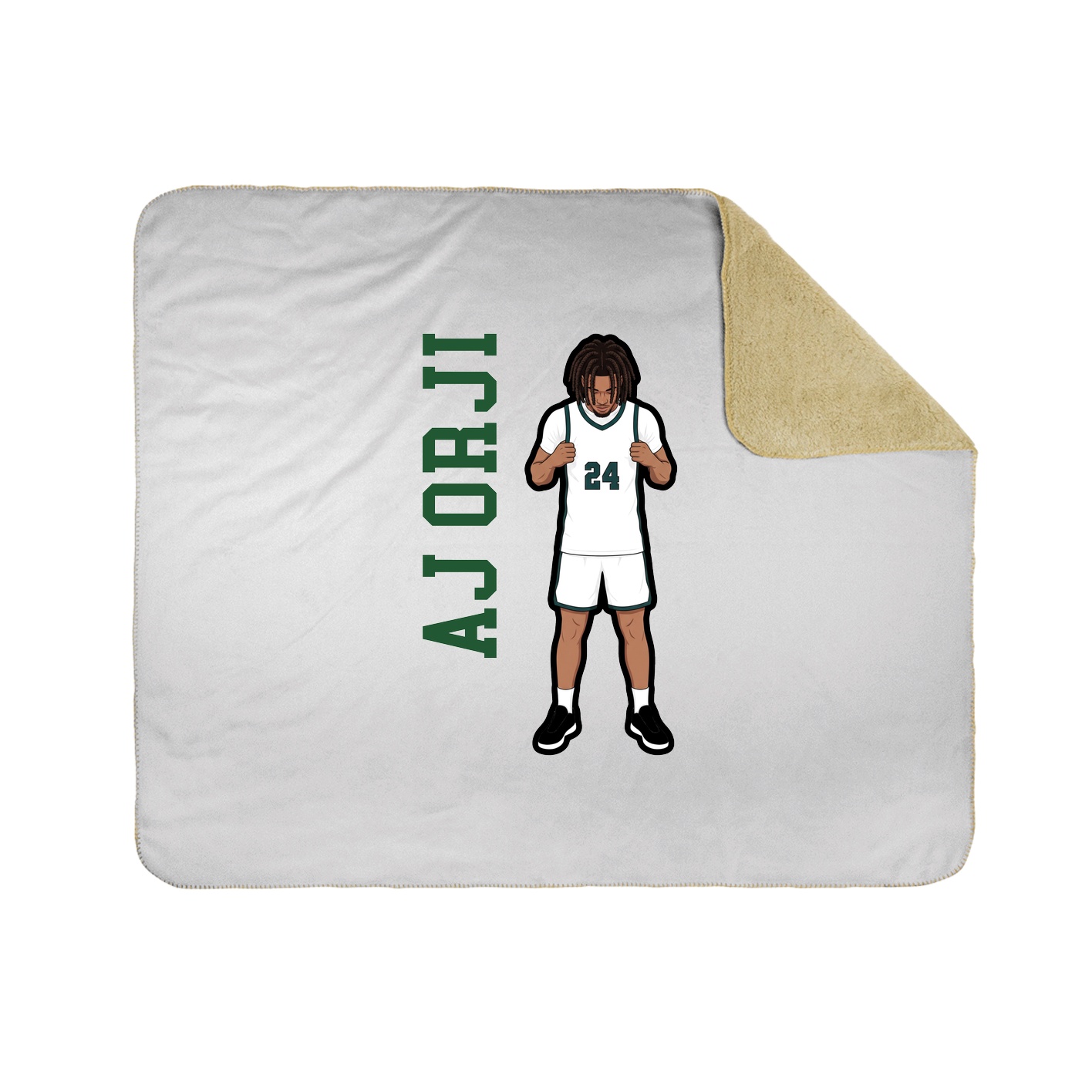 Throw Blanket — Name Vertical in White