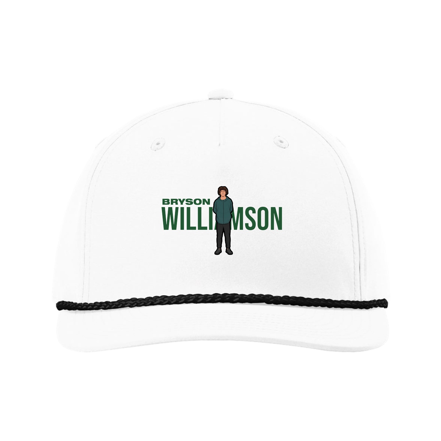 Five-Panel Classic Rope Cap — Player Name in White