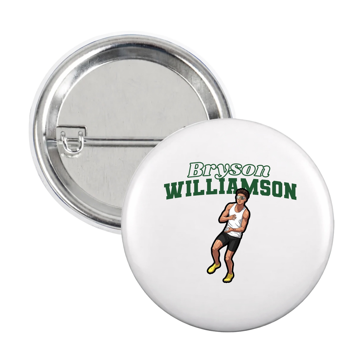 Game Day Button — Name Arch in White
